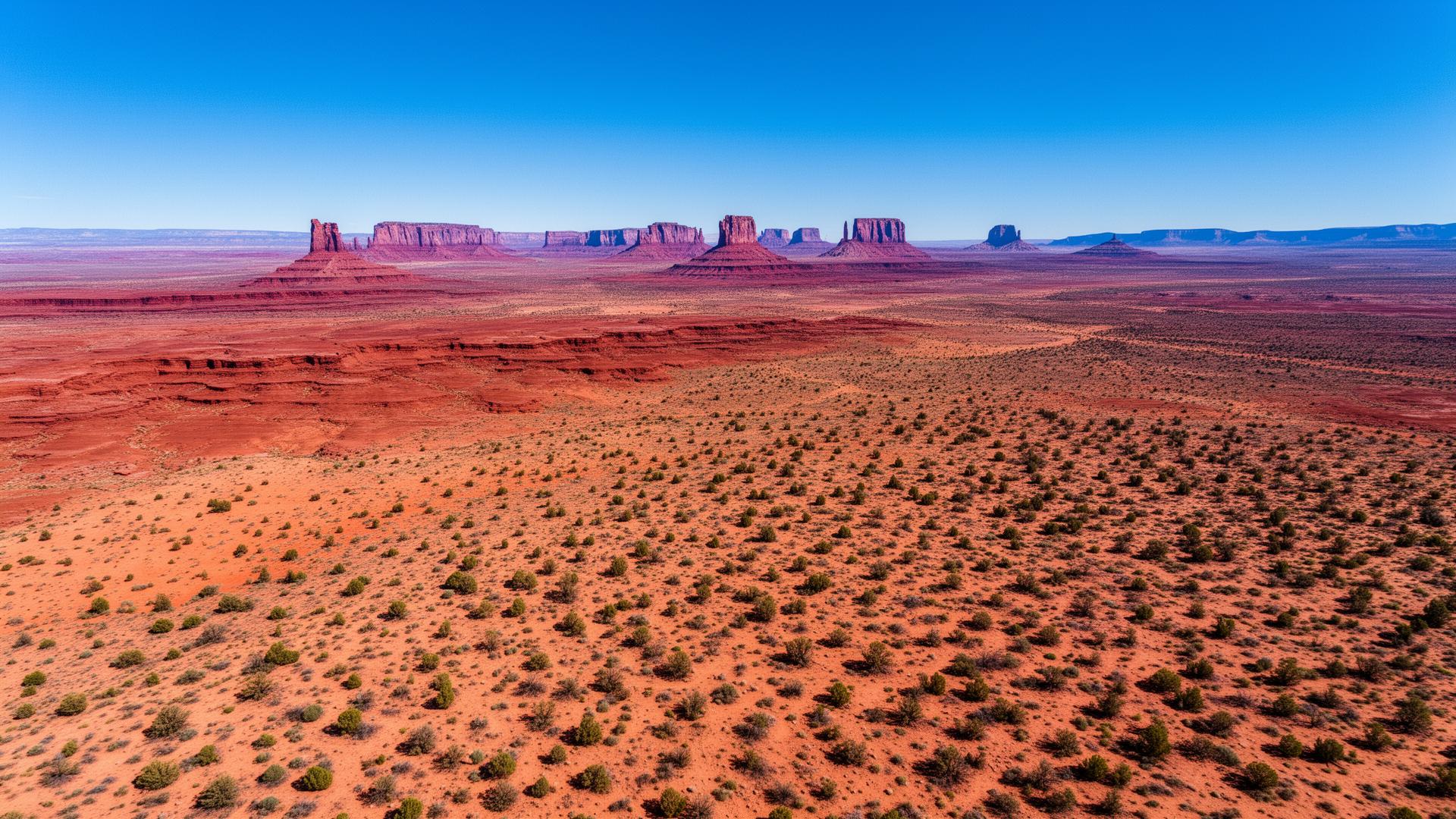 Apache County Arizona desert landscape with Monument Valley buttes