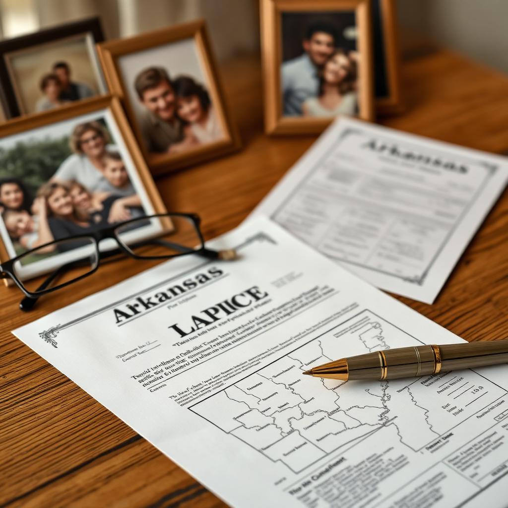 Arkansas probate documents and legal paperwork for inherited land