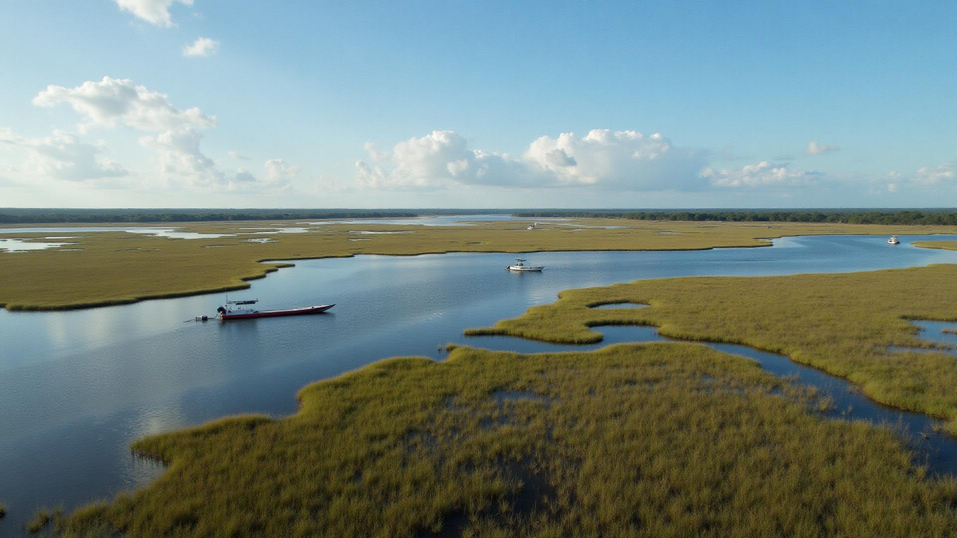 Pamlico Sound marshlands and estuaries in Beaufort County North Carolina