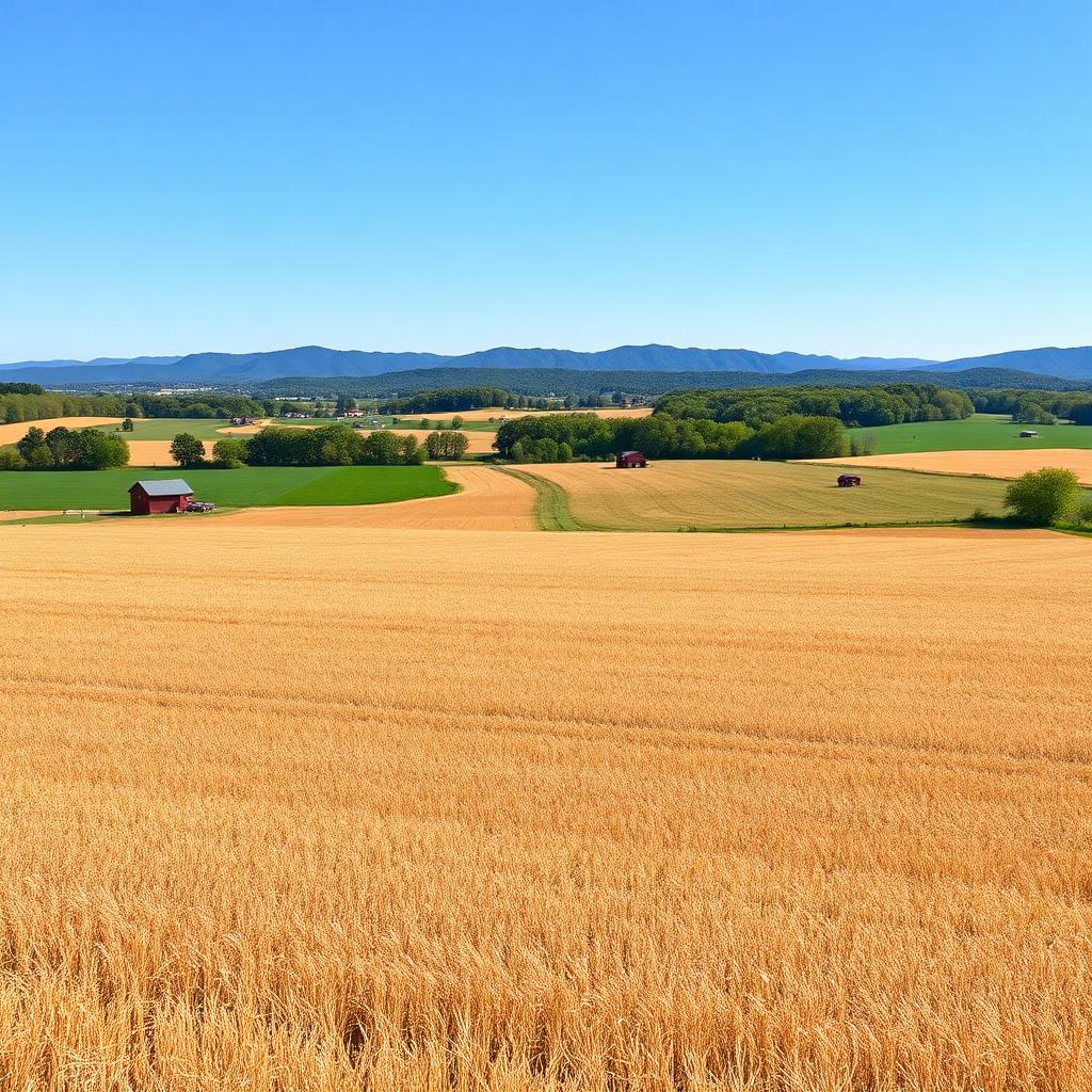 Agricultural farmland in Bedford County near Blue Ridge Mountains