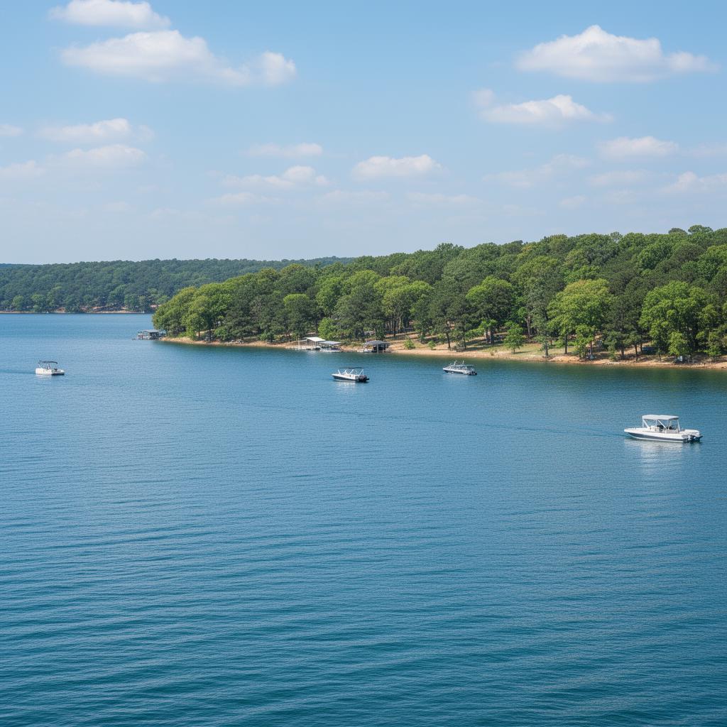 Lake Texoma shoreline in Bryan County