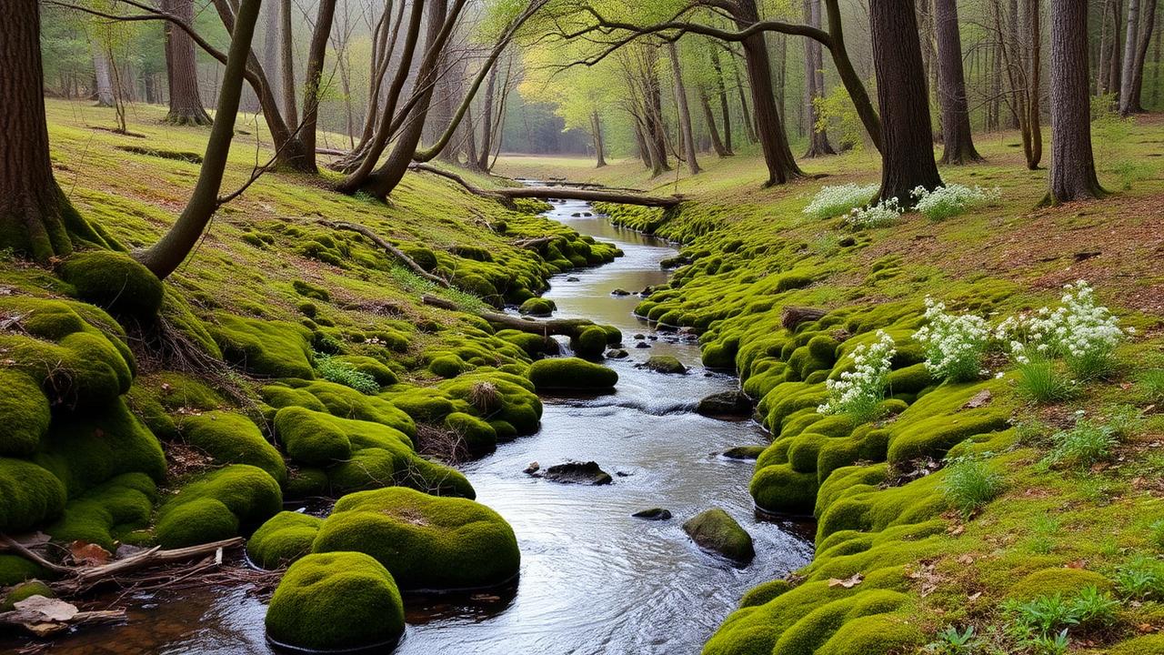 Creek running through Butler County Alabama woodland