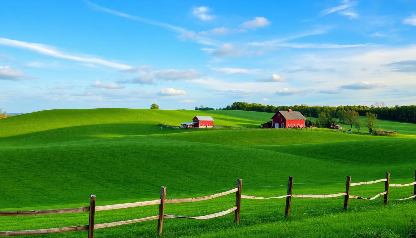 Rolling farmland in Carroll County Maryland