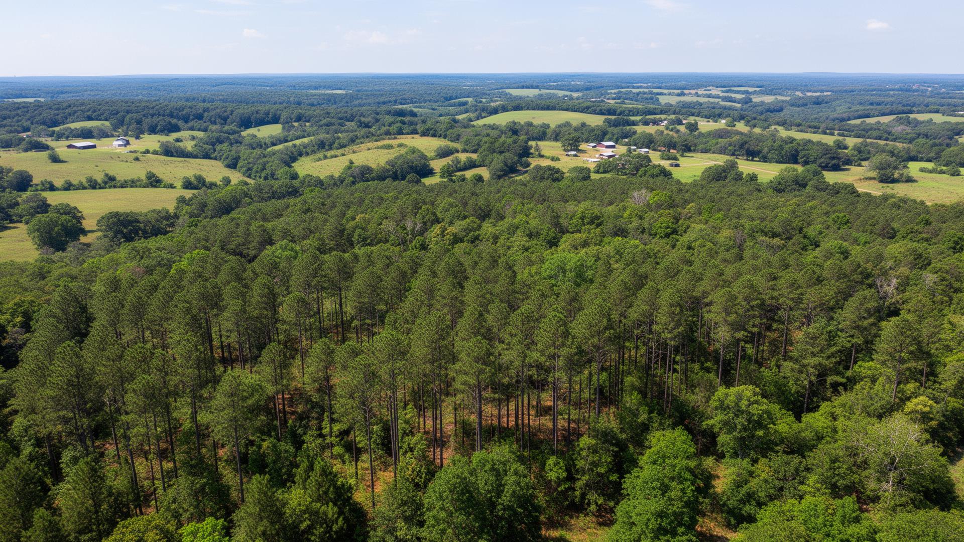 Cherokee County Texas pine forests and rolling hills