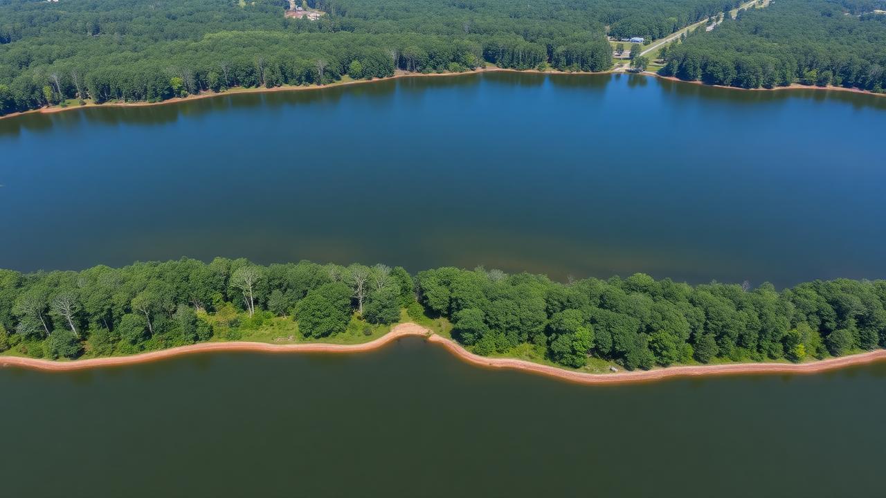 Weiss Lake shoreline in Cherokee County Alabama