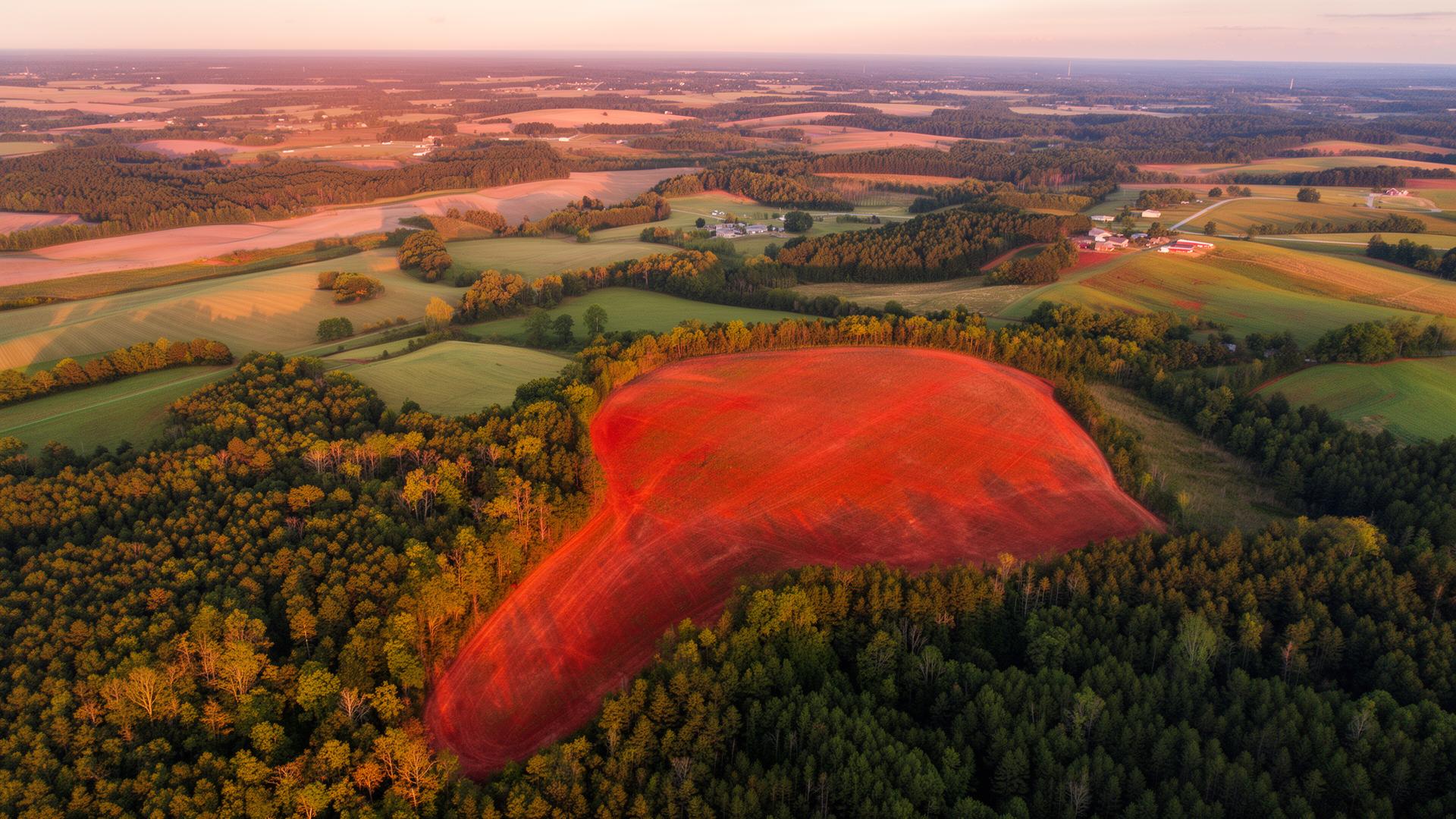 Chester County South Carolina rolling hills and farmland