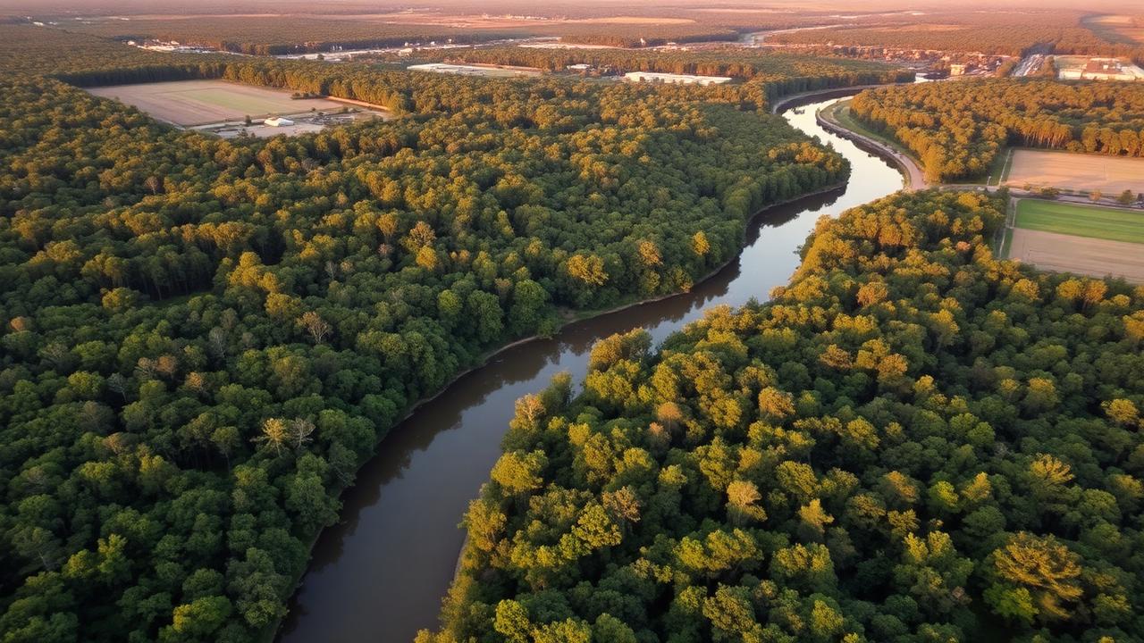 Tombigbee River flowing through Clarke County Alabama