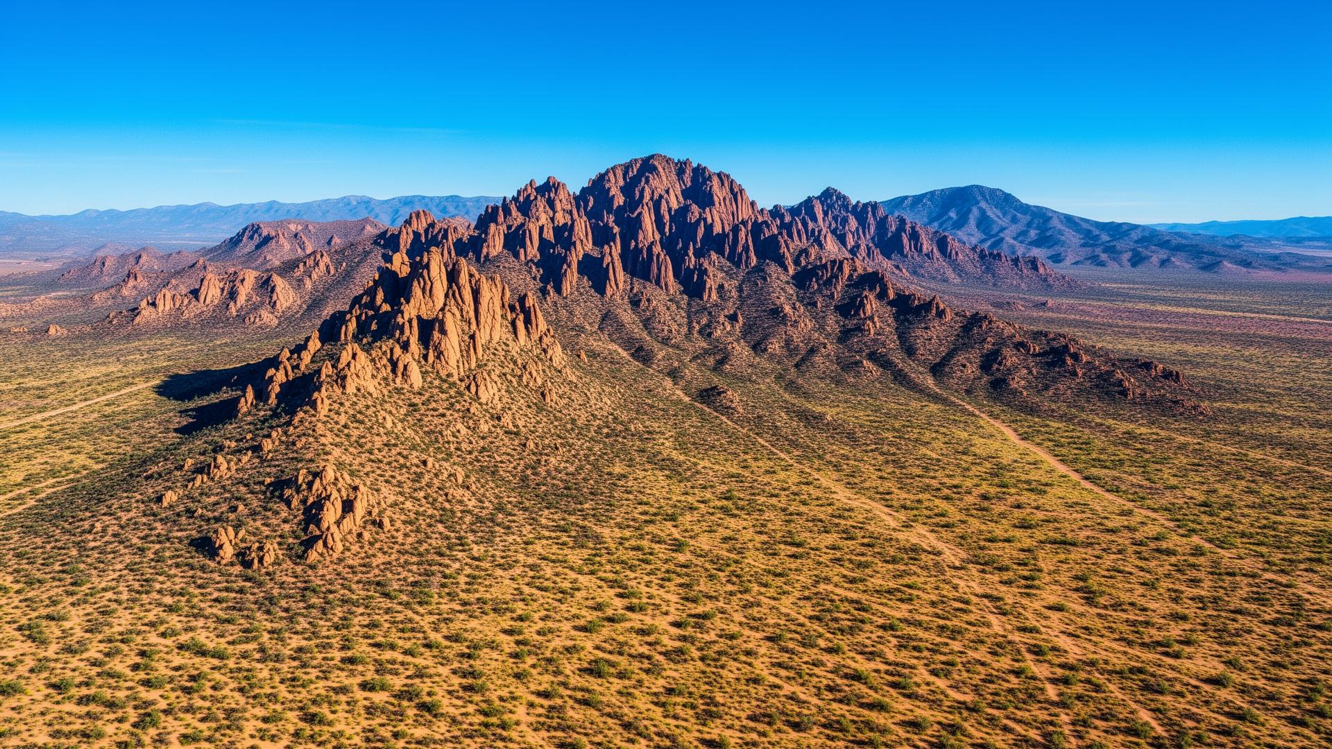 Scenic Cochise County Arizona desert landscape with Chiricahua Mountains