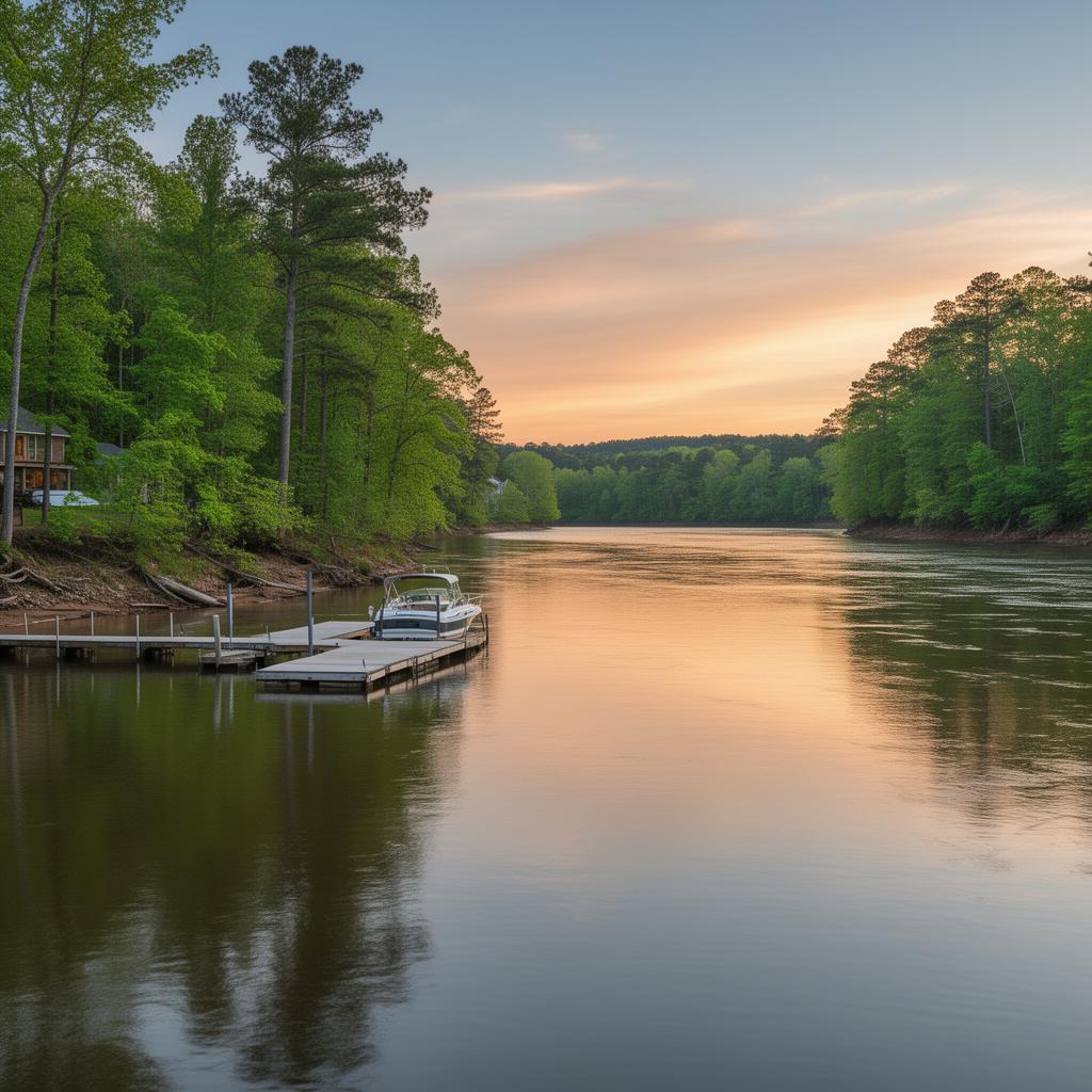Tennessee River shoreline in Colbert County Alabama