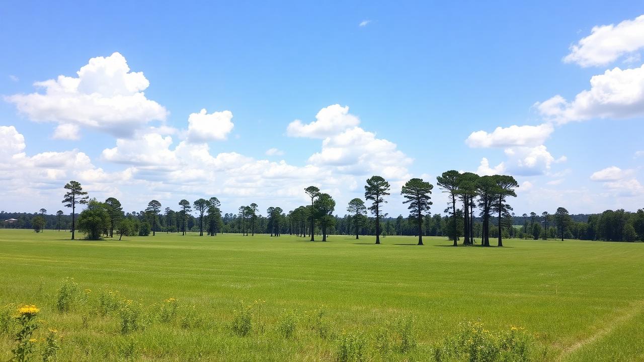 Open pastureland in Conecuh County Alabama