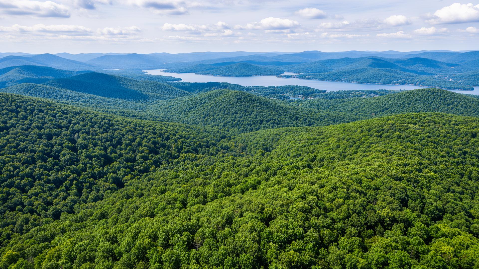 Dawson County Georgia mountain landscape with Lake Lanier