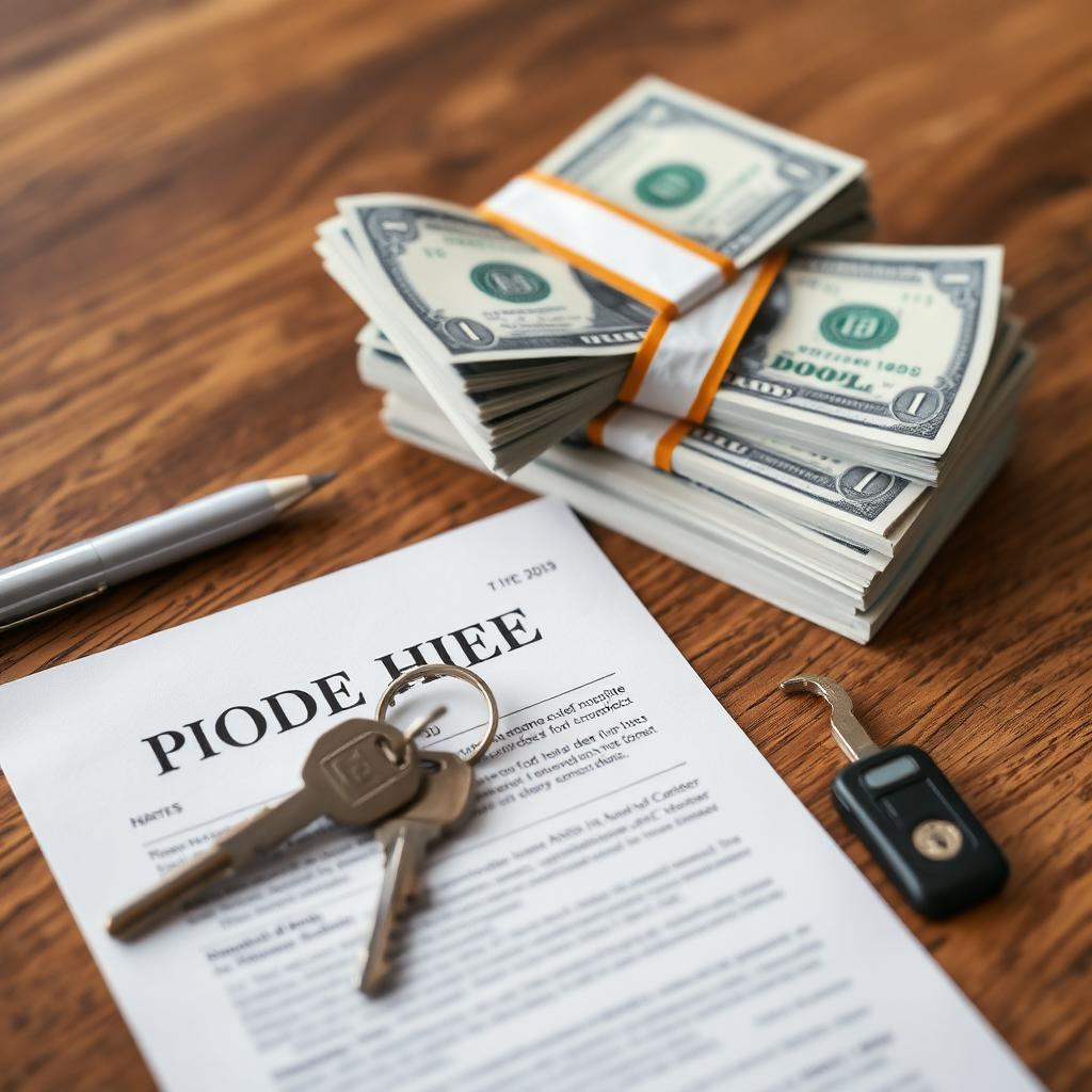 Cash real estate closing with property documents and payment