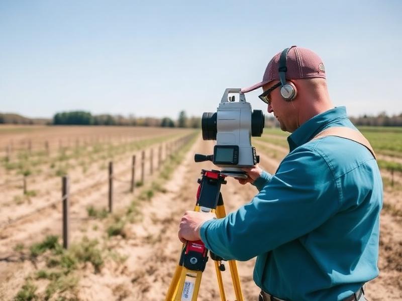 Professional land surveyor measuring Delaware property boundaries