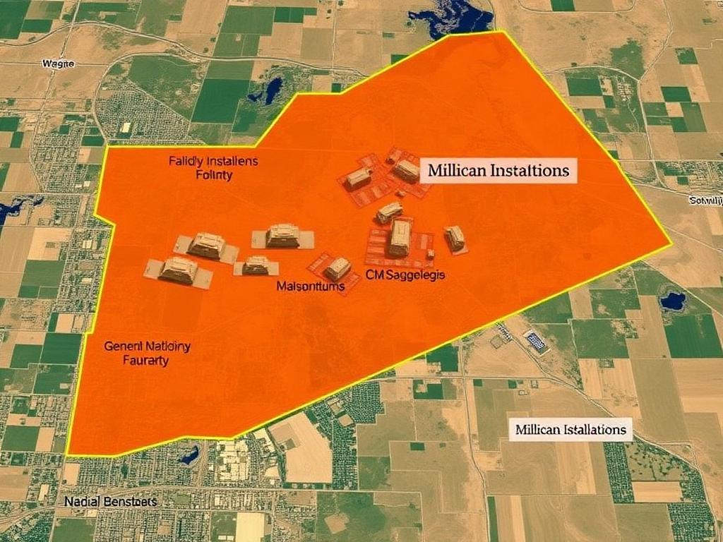 Map showing foreign-owned farmland near military installations