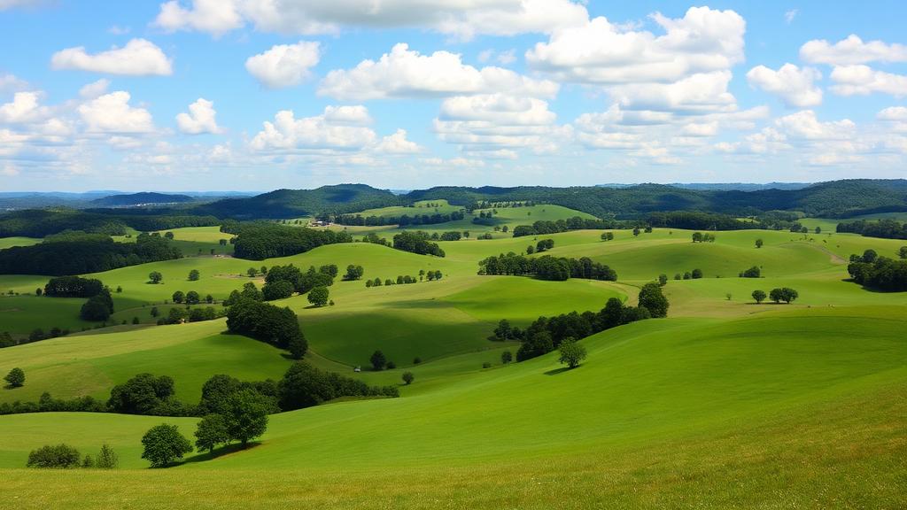 Beautiful rolling hills in Forsyth County, Georgia