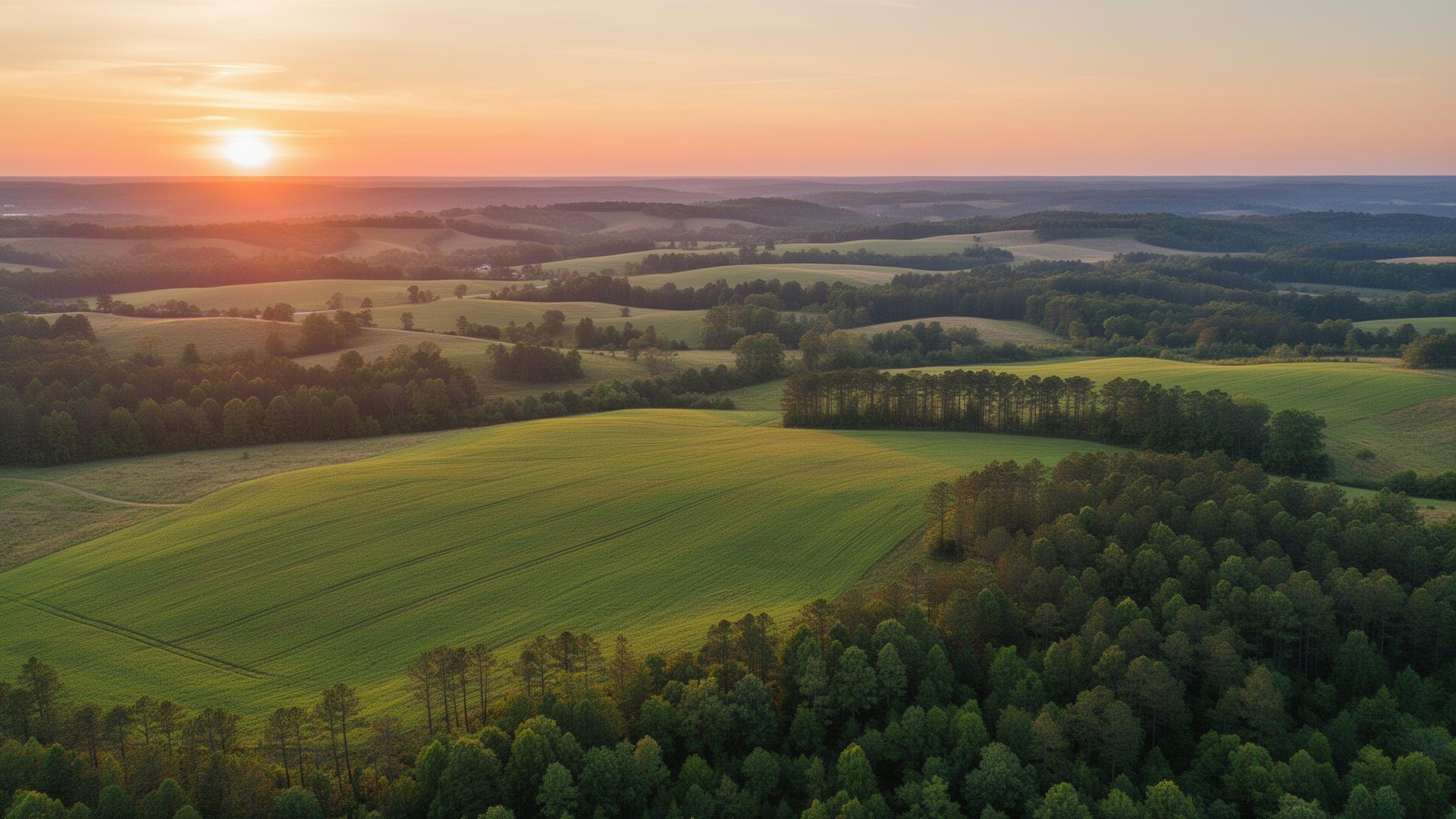 Franklin County Alabama rural landscape with rolling hills