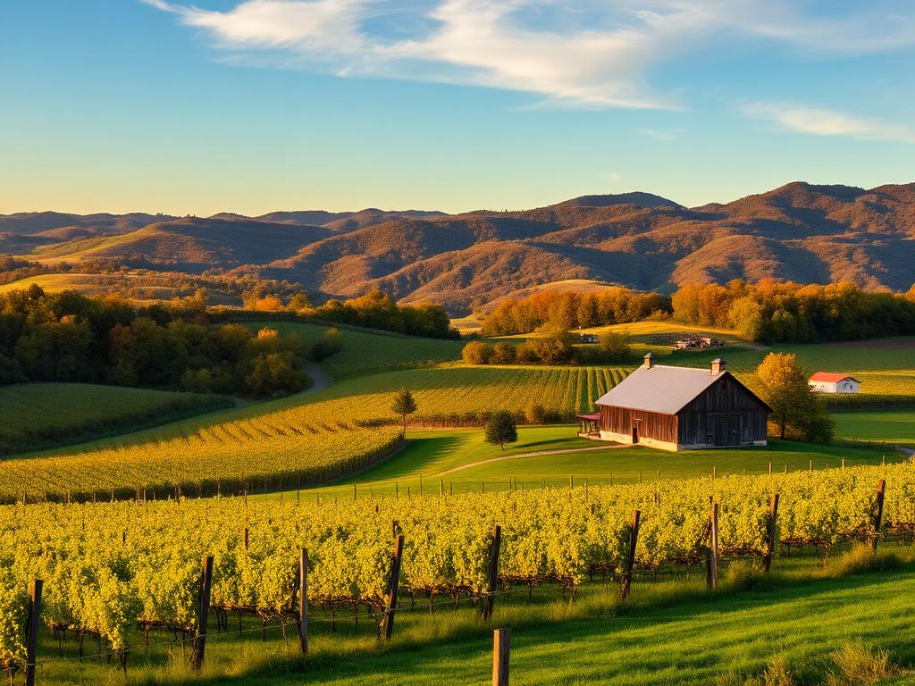 Maryland vineyard and mountain landscape