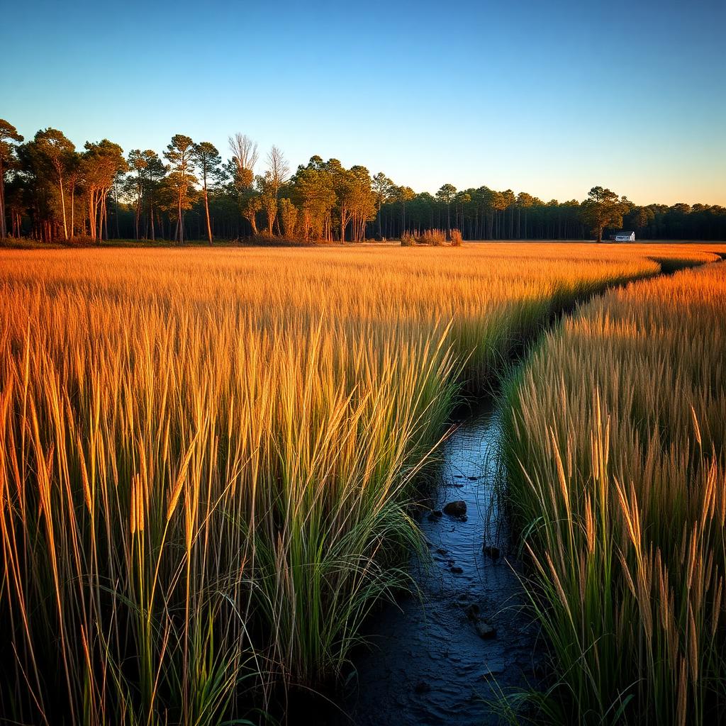 Coastal marshland and tidal creek in Georgetown County