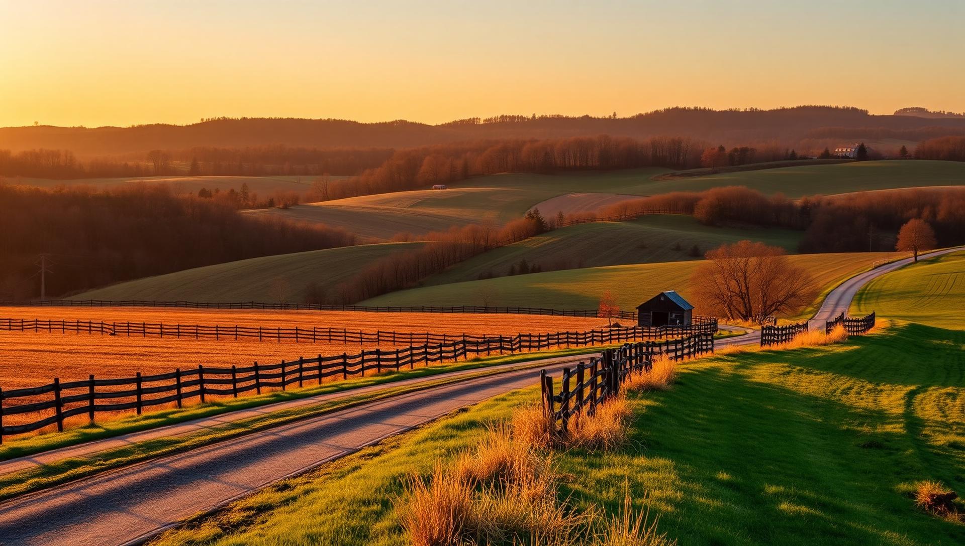Gibson County Tennessee farmland with rolling fields