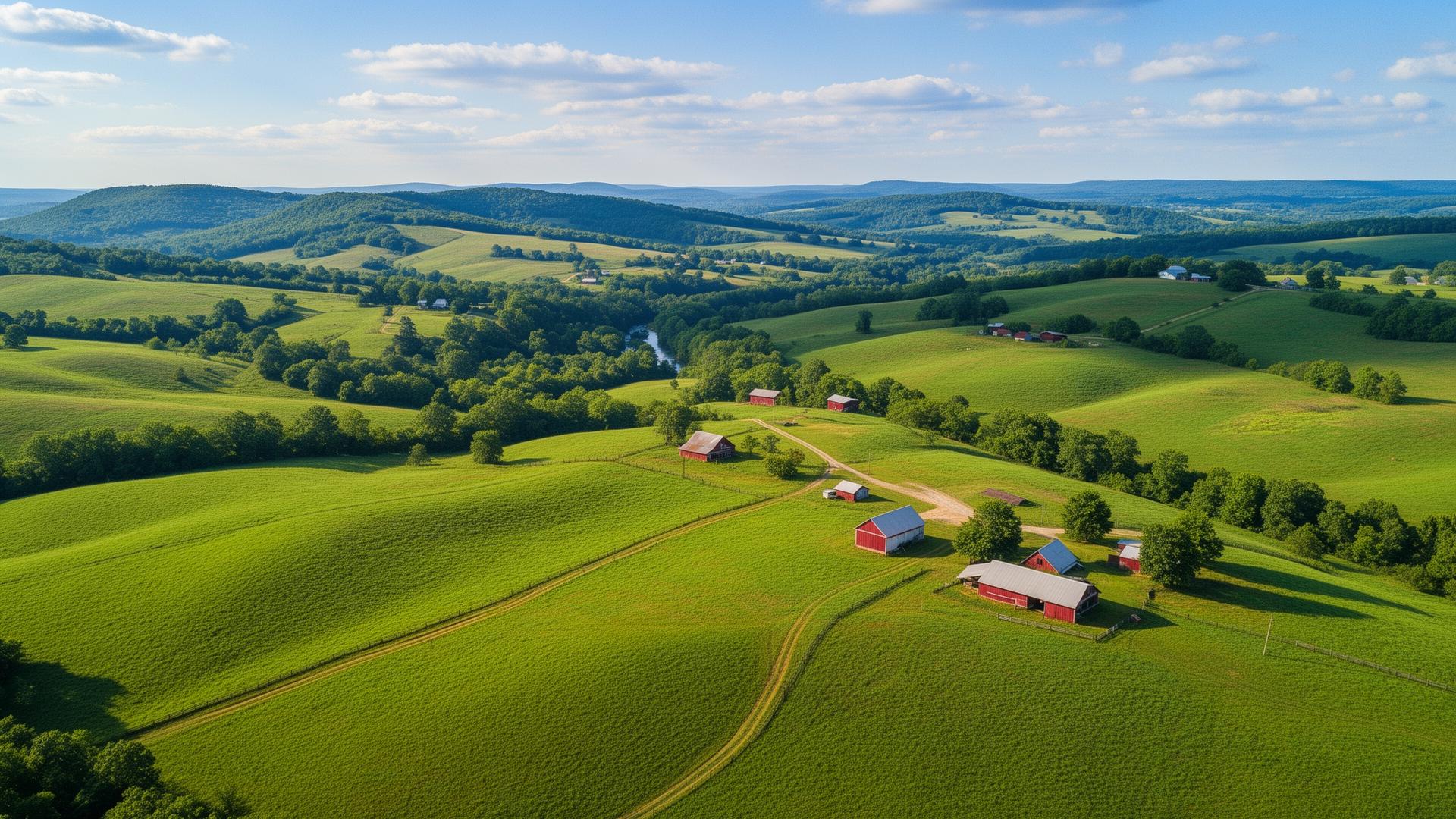 Giles County Tennessee rolling farmland