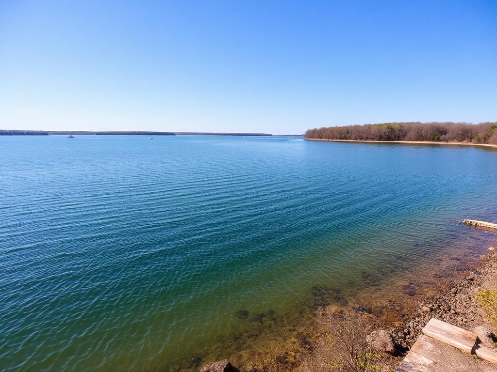 Lake Texoma shoreline in Grayson County Texas
