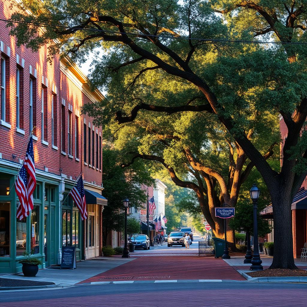 Historic downtown Buchanan, Georgia with charming storefronts