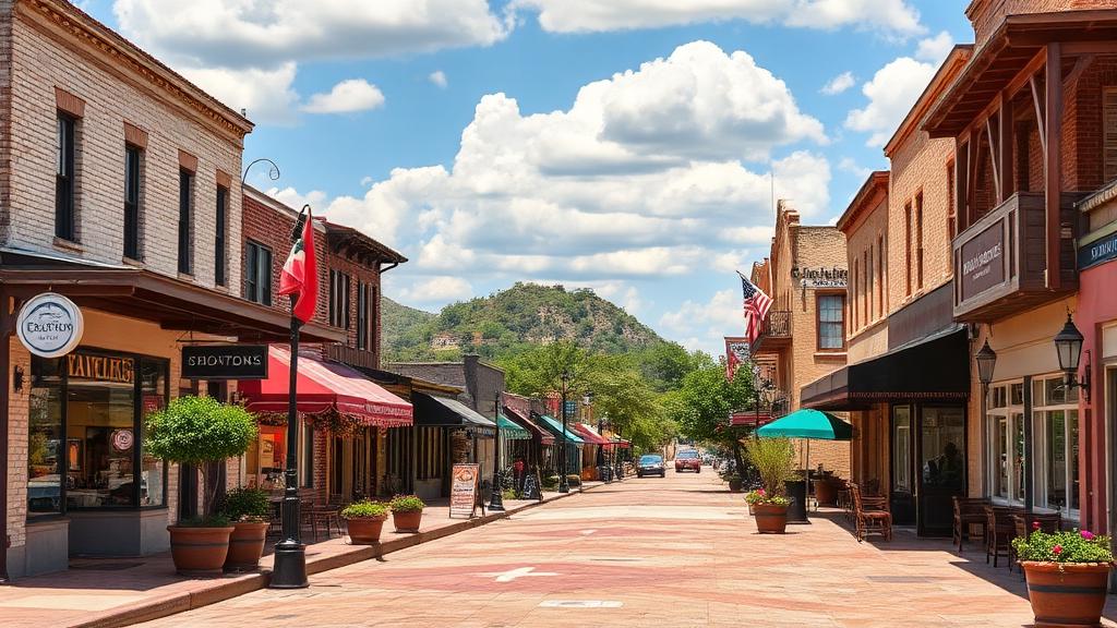 Historic Old Town Helotes Texas downtown area