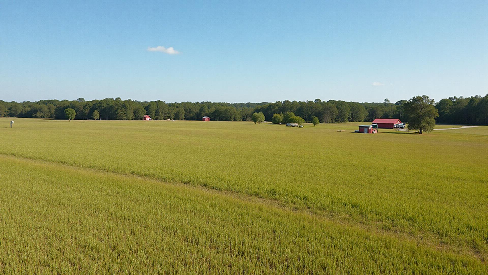 Rural farmland in inland Horry County