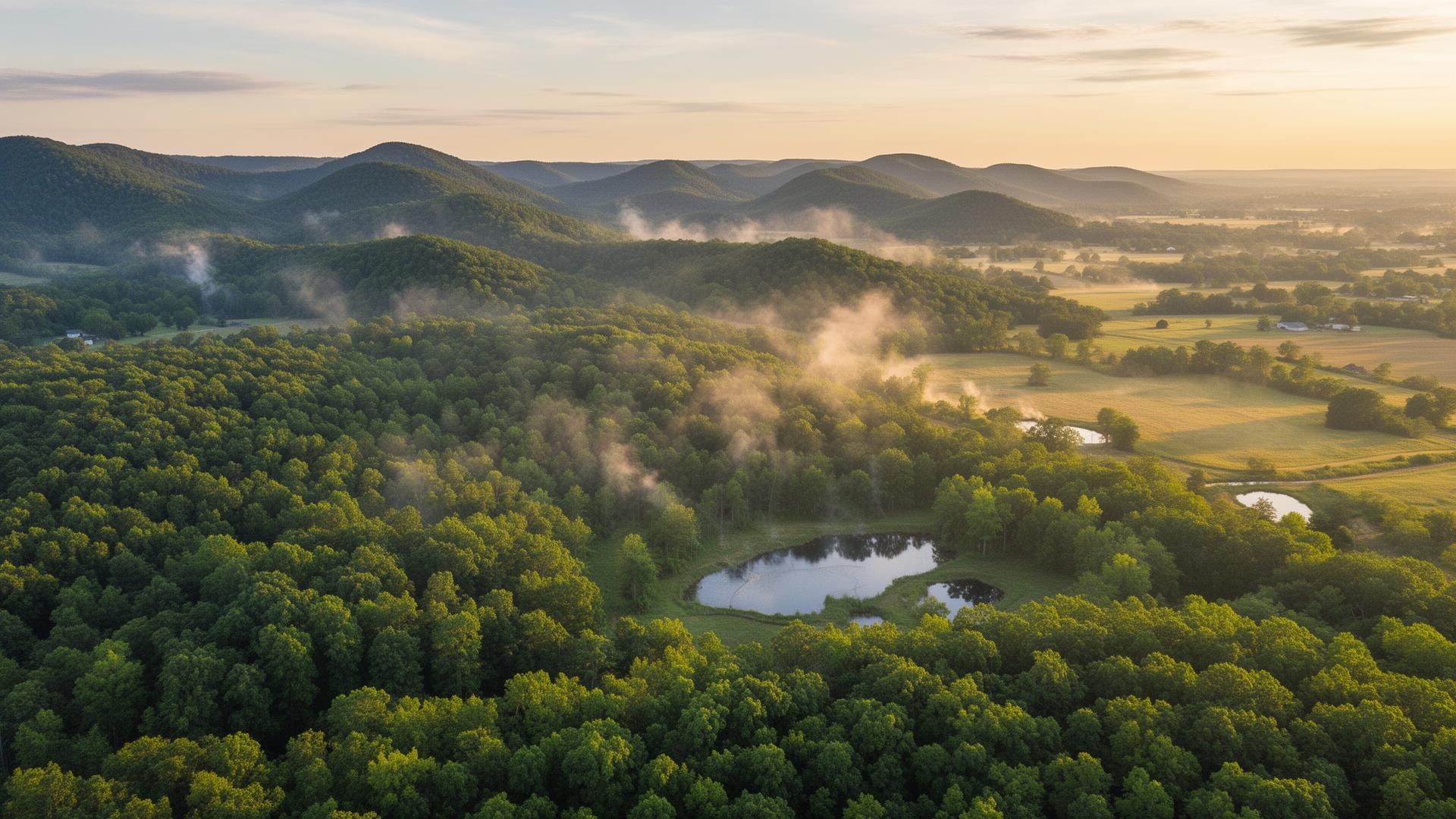 Hot Spring County Arkansas landscape with Ouachita Mountains