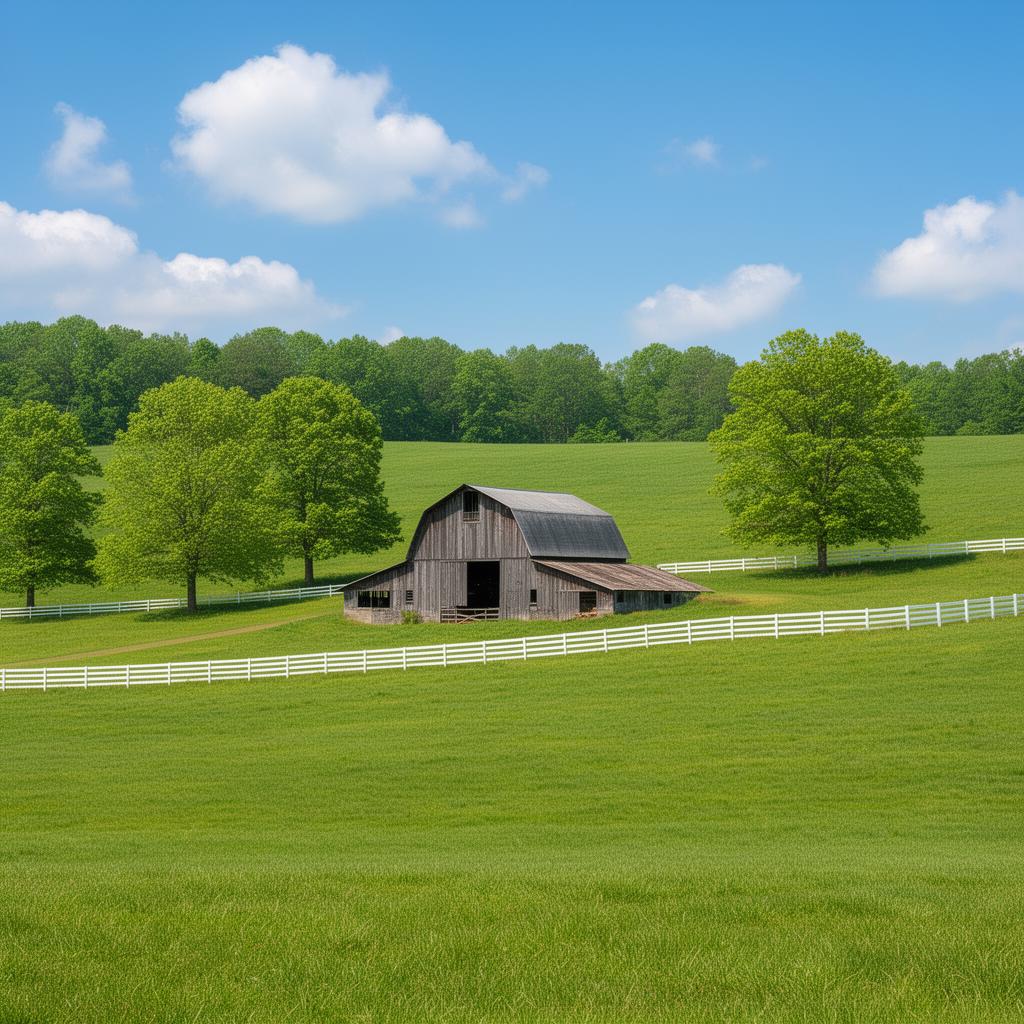 Virginia farmland with historic barn in Isle of Wight County
