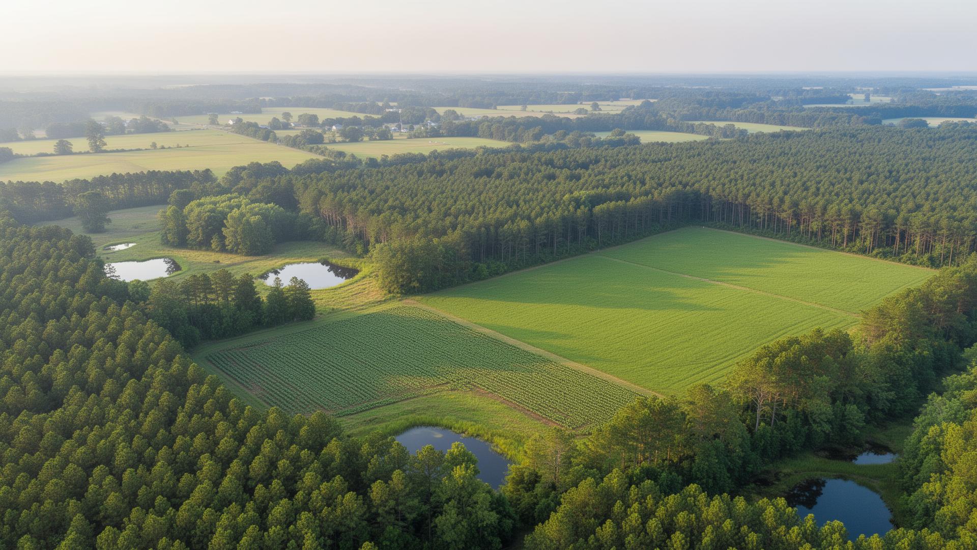 Isle of Wight County Virginia farmland and forests