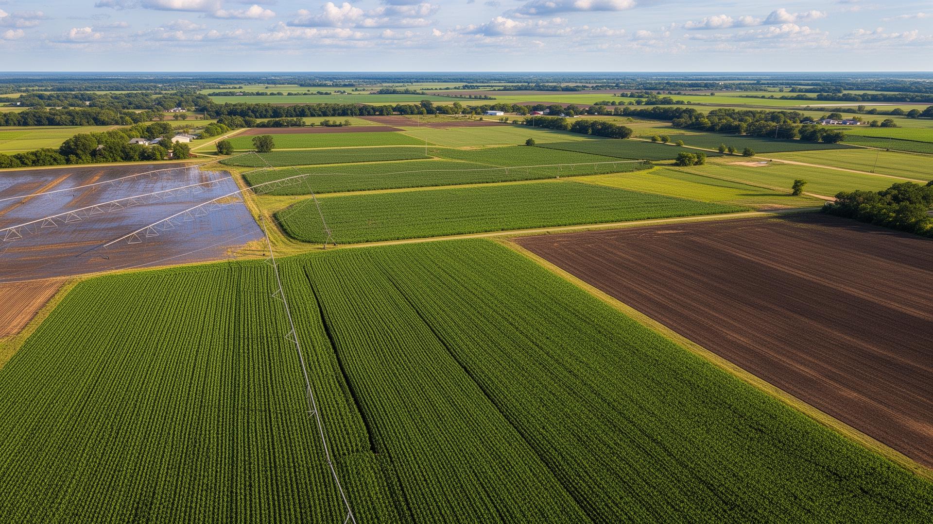 Jefferson County Arkansas Delta farmland aerial view