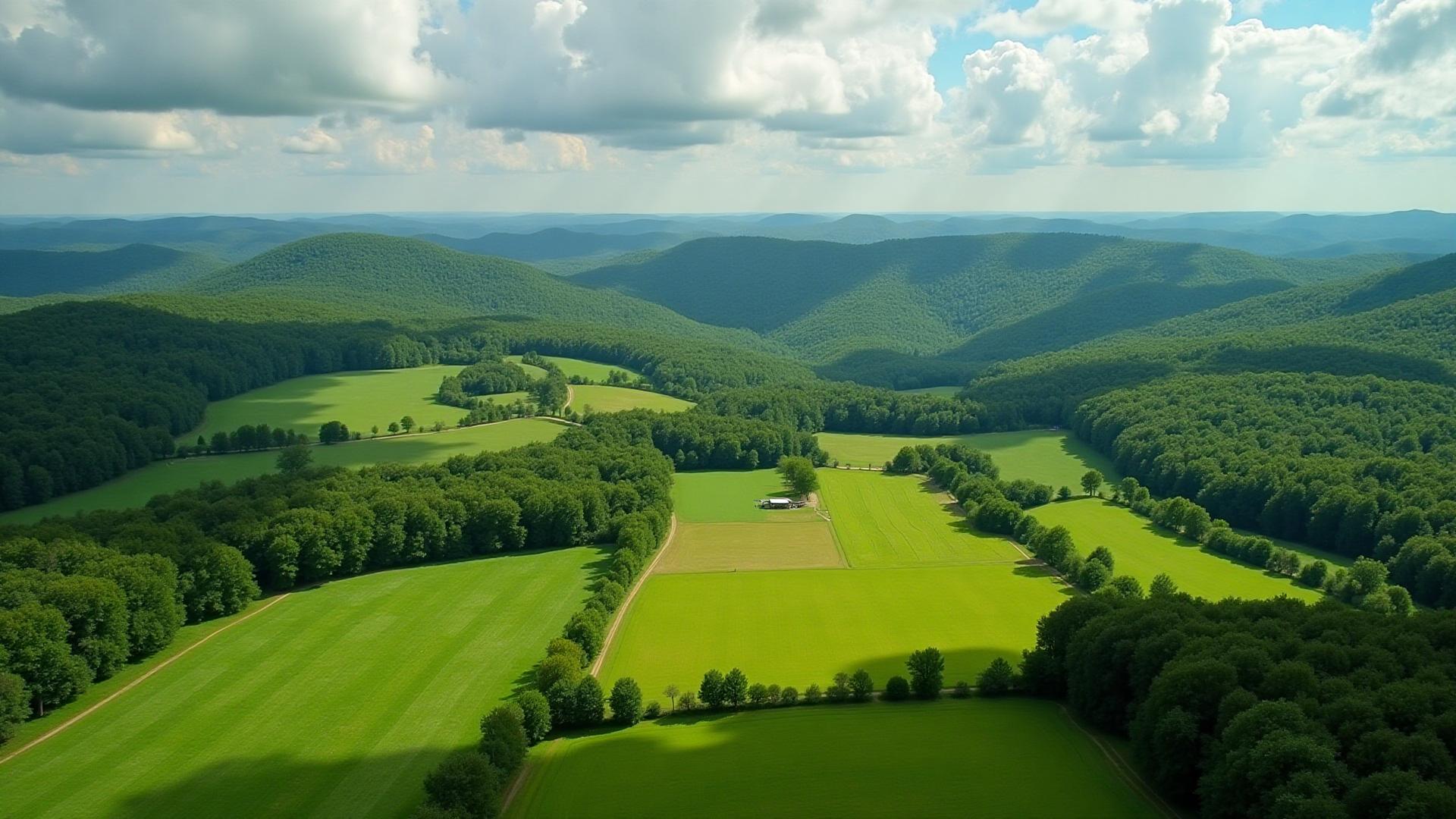 Jefferson County Alabama rolling hills and farmland