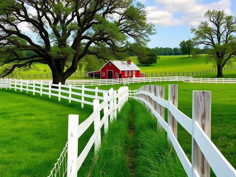 Kentucky horse farm with white fencing
