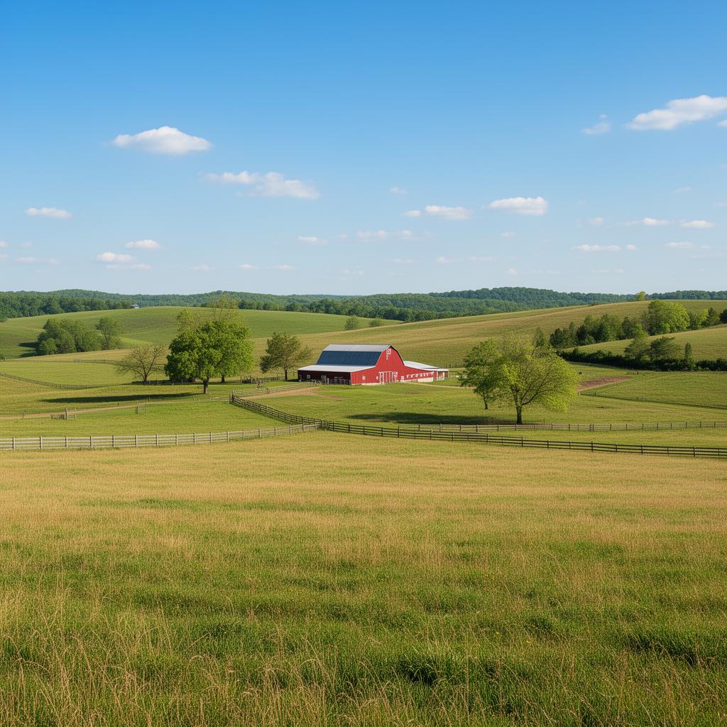 Rural farmland in Jessamine County, Kentucky