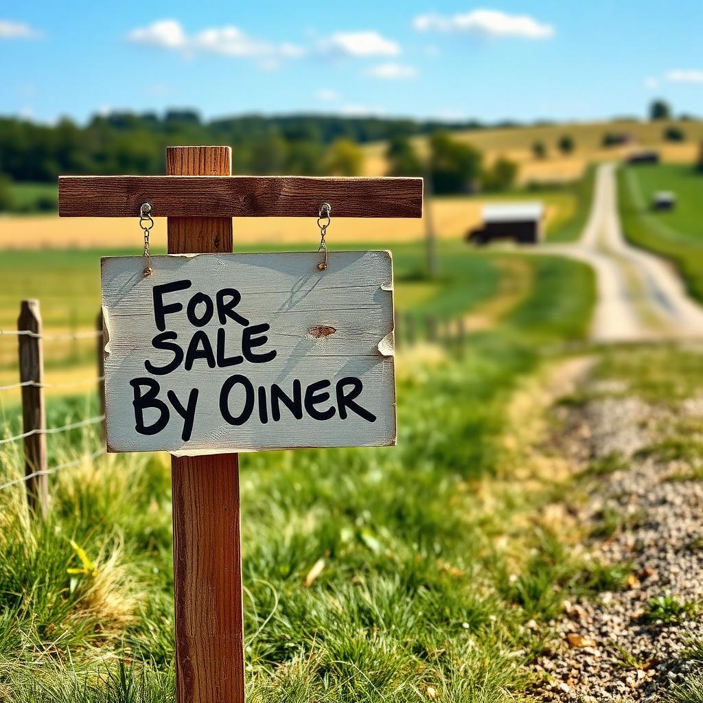 For Sale By Owner sign on rural Kentucky property