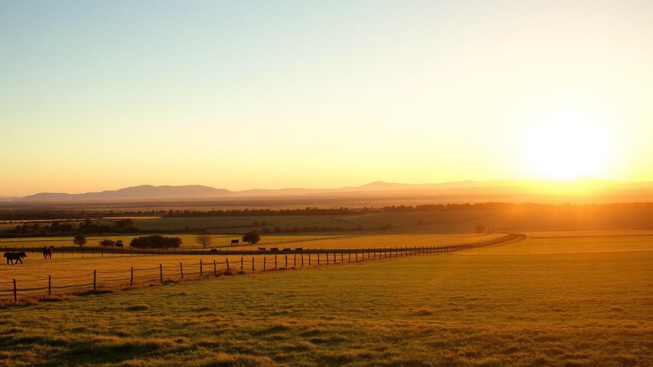 Kerr County ranch land at sunset