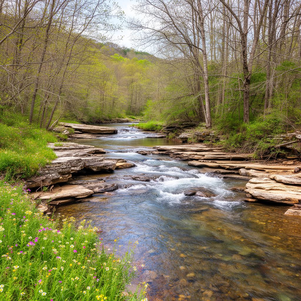 Shoal Creek flowing through Lawrence County