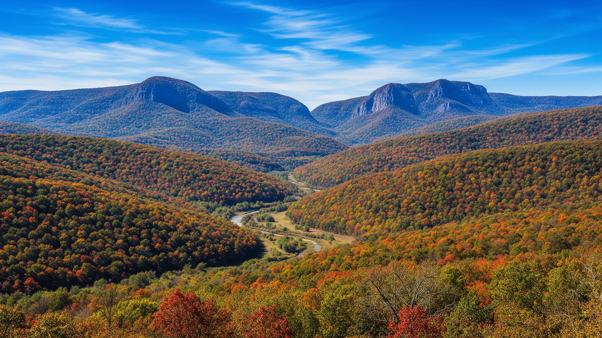 Ouachita Mountains in Le Flore County, Oklahoma