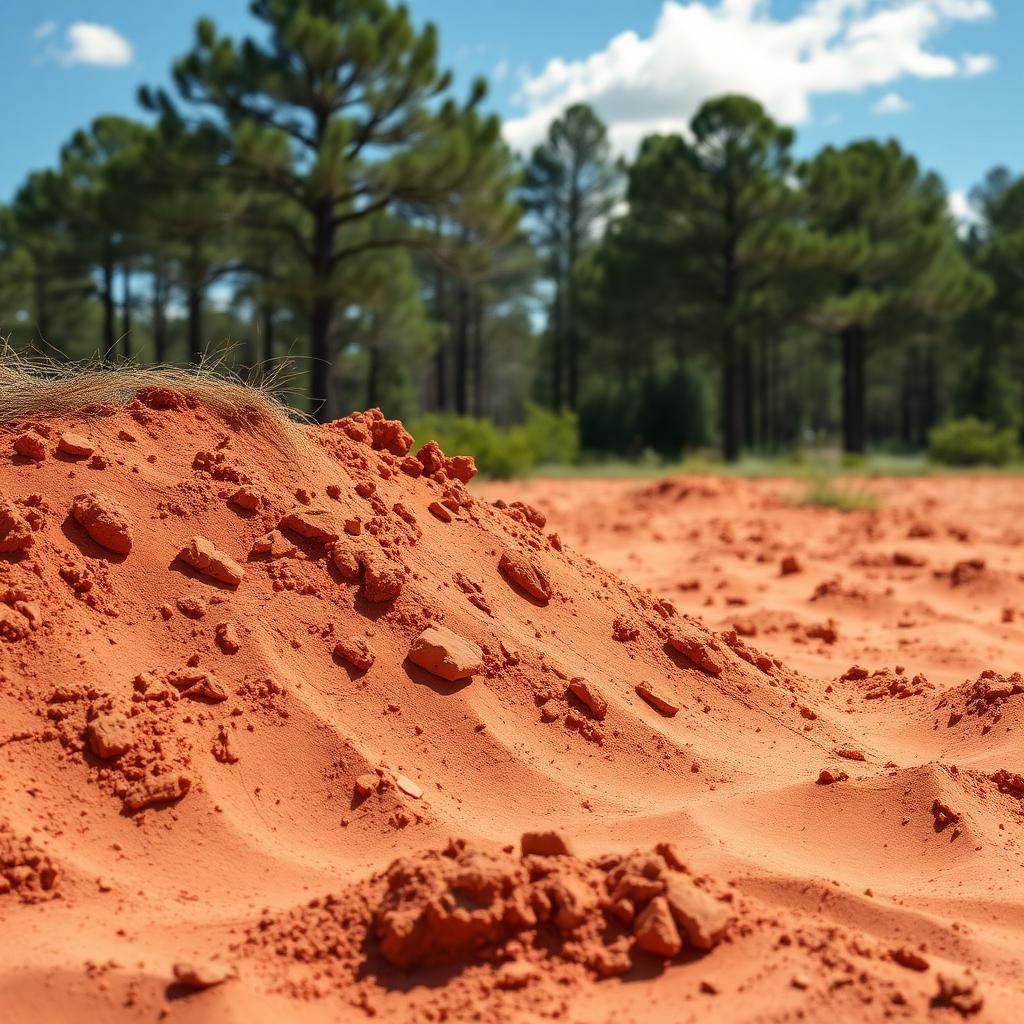 Lee County's distinctive red clay soil from the Sandhills region