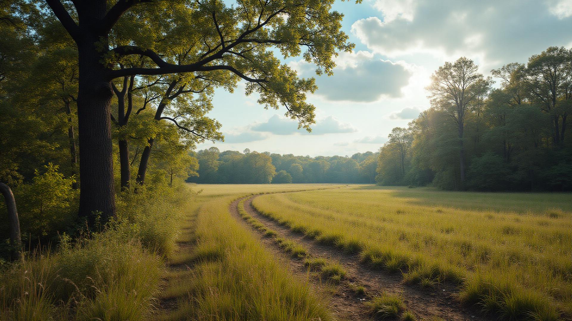 Undeveloped land parcel with hardwood trees in rural Arkansas