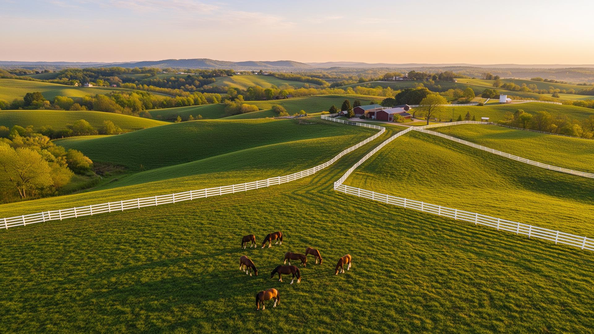 Marshall County Tennessee farmland with Tennessee Walking Horses