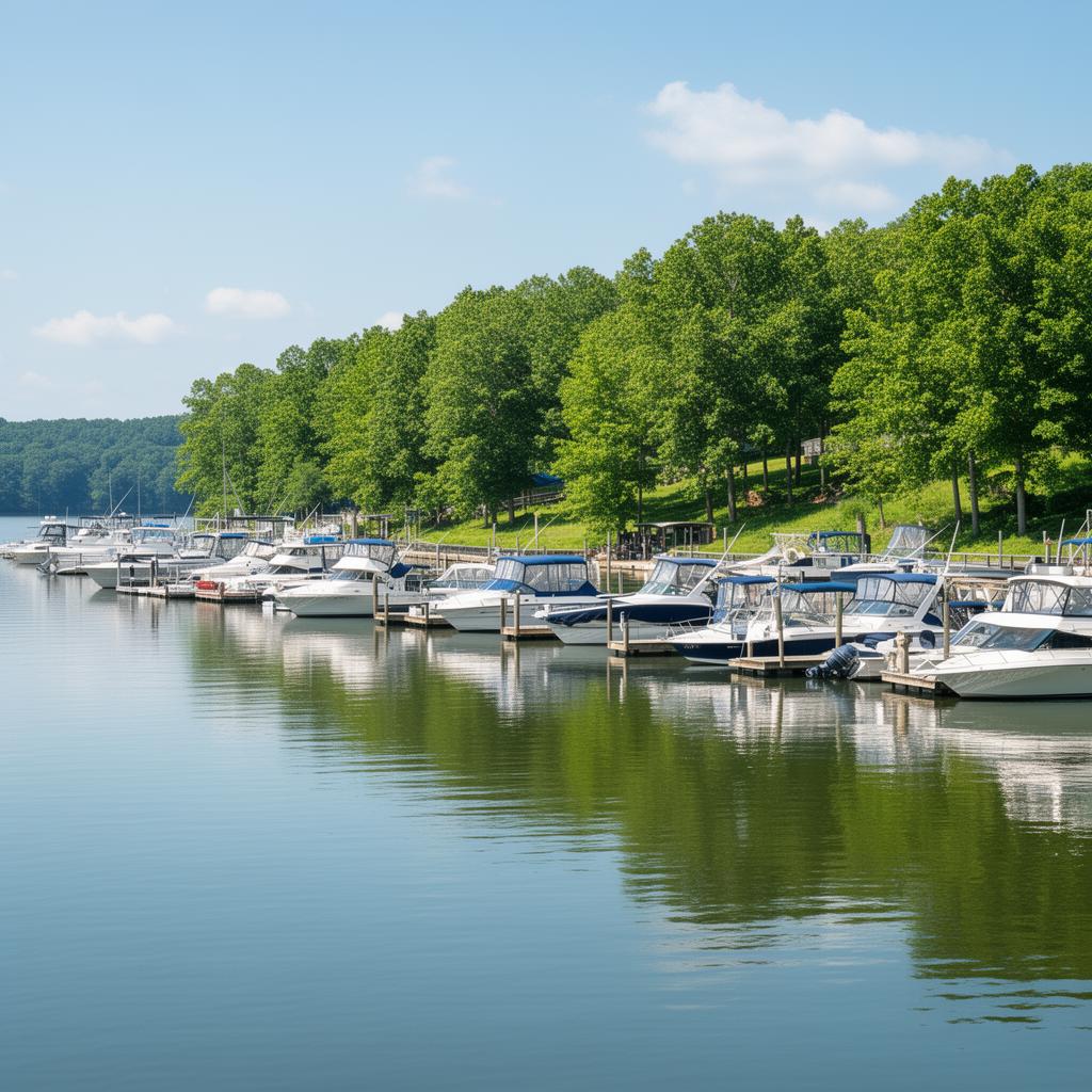 Kentucky Lake marina in Marshall County