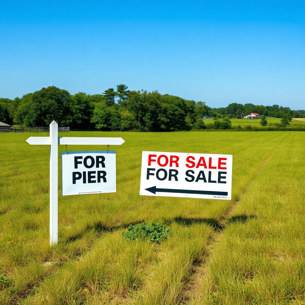 Maryland farmland with for sale sign