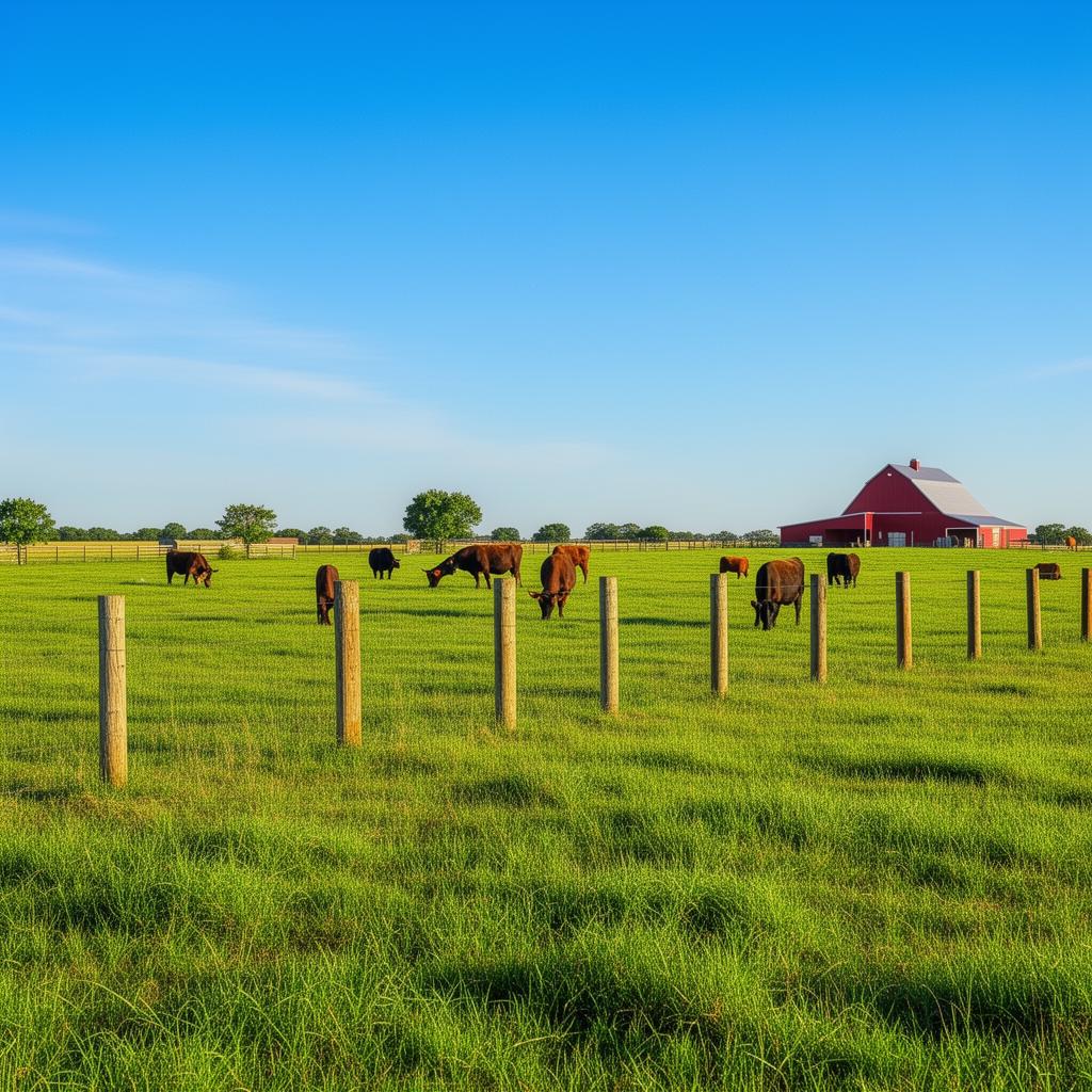 Ranch property with cattle grazing in McClain County Oklahoma