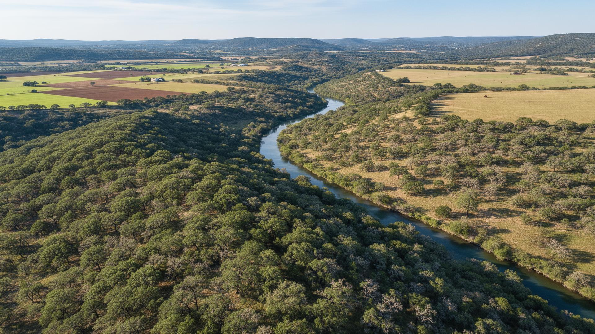 Medina County Texas Hill Country landscape with Medina River