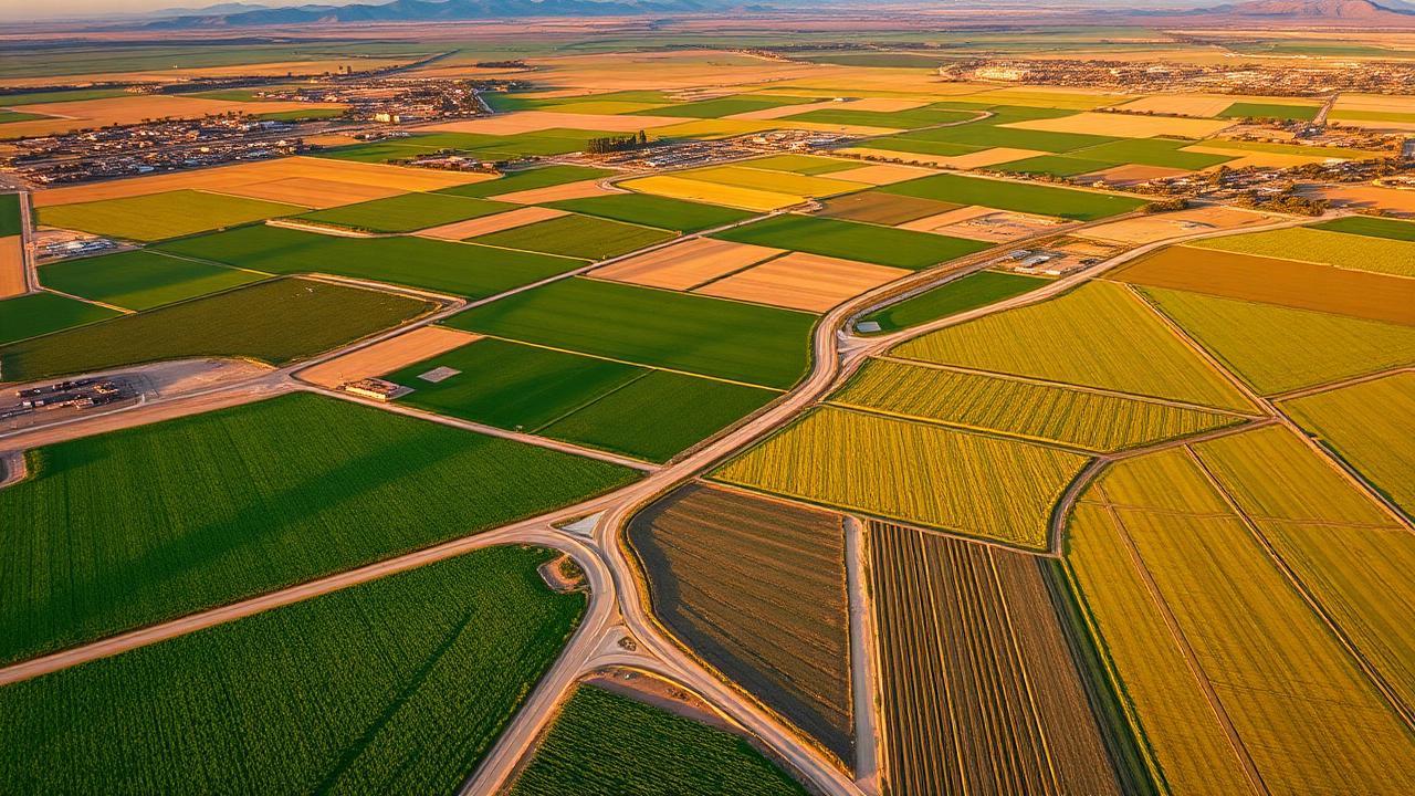 Agricultural farmland in Merced County, California Central Valley