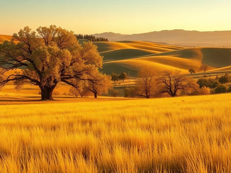 Ranch land with oak trees in Merced County