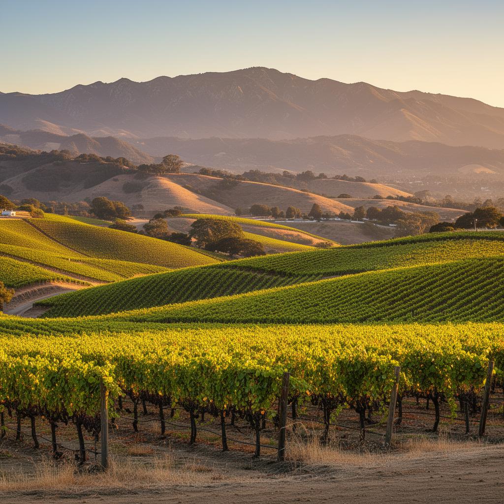Vineyard landscape in Monterey County wine country