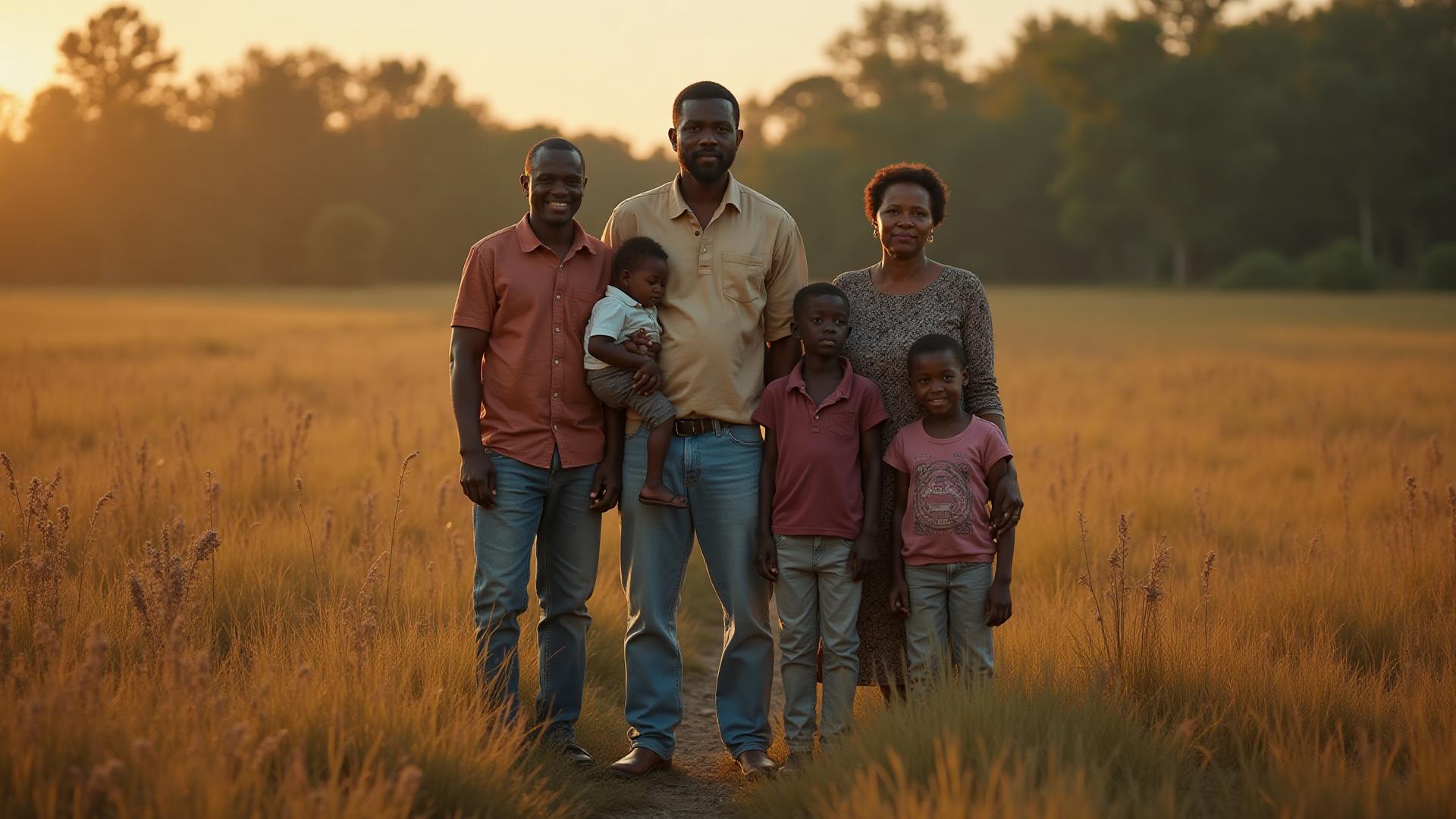 Multi-generational family on ancestral farmland